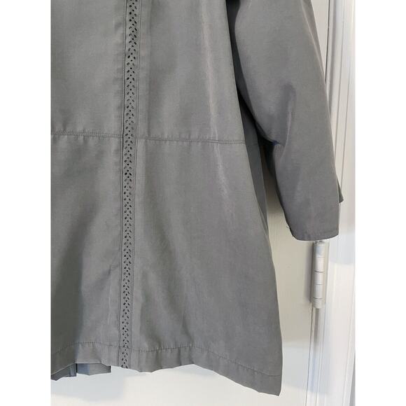 Appleseed's Jacket Size 14 Petite Gray/Green Lined Warm Cut Out Lace Pockets - Picture 5 of 9